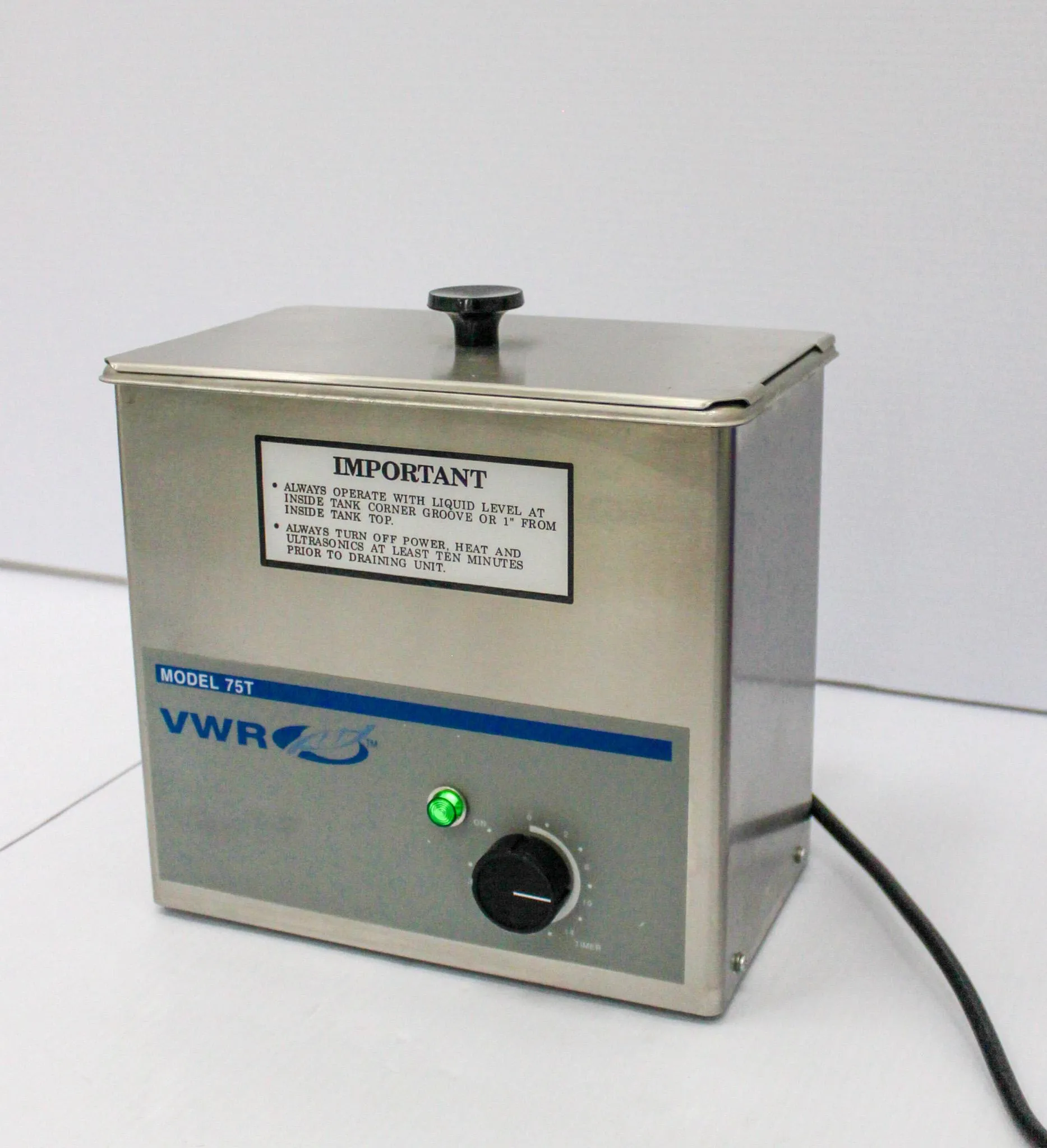 VWR 75T Water Bath Sonicating Bath 20-69C Temp Range Digital Timer 99 Min
