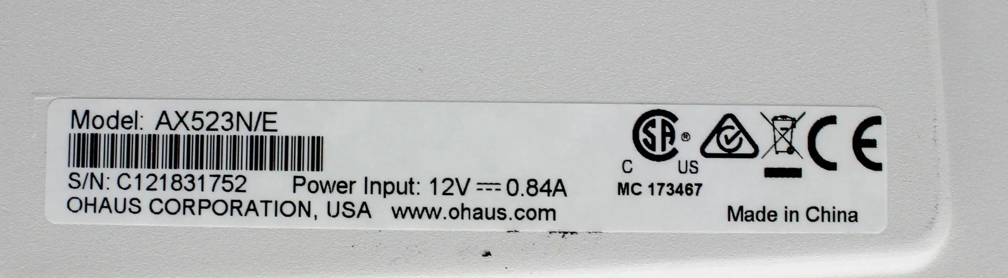 Ohaus AX523N/E Analytical Balance Precision with 520g Capacity and 0.001g Readability