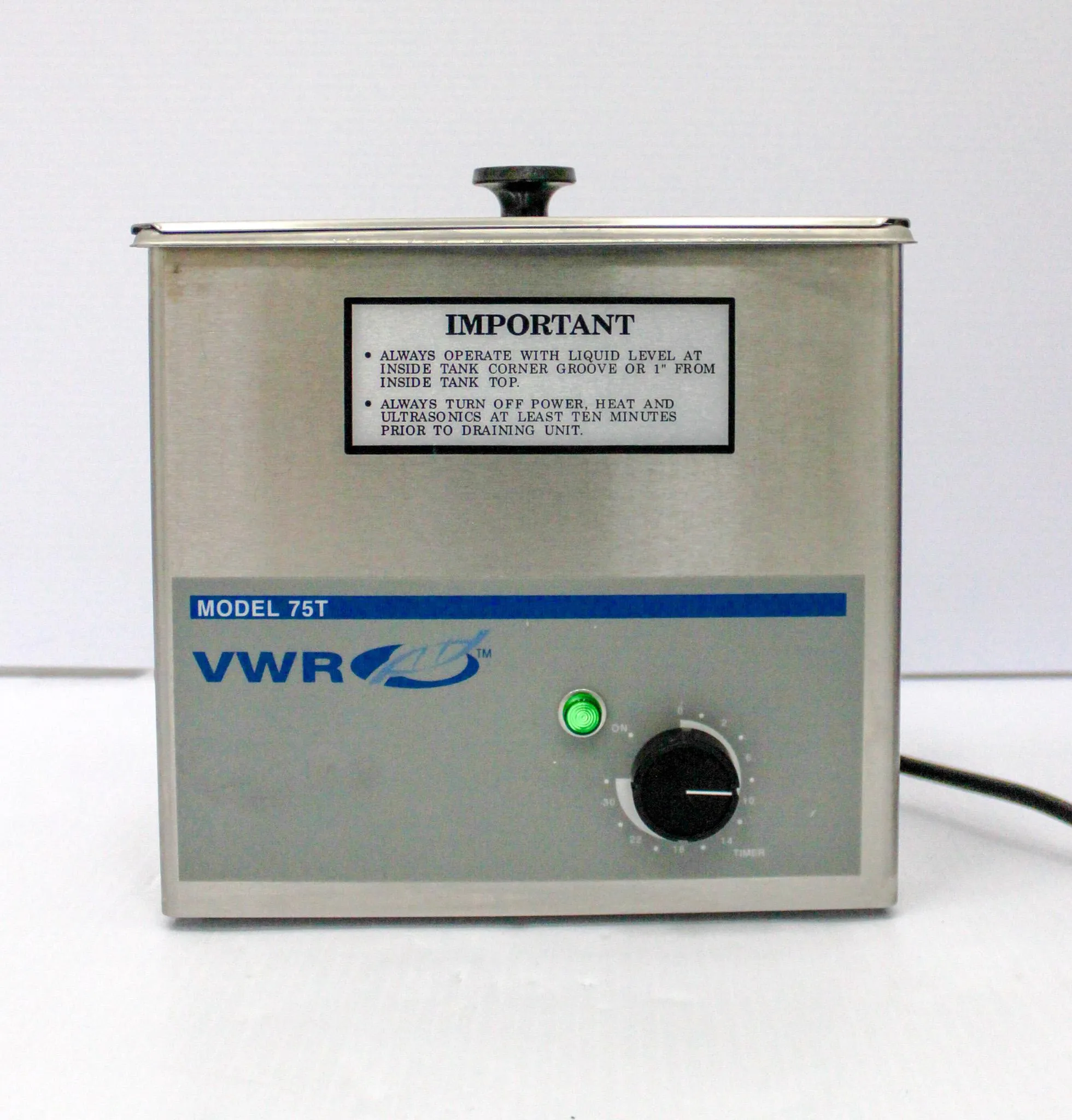 VWR 75T Water Bath Sonicating Bath 20-69C Temp Range Digital Timer 99 Min