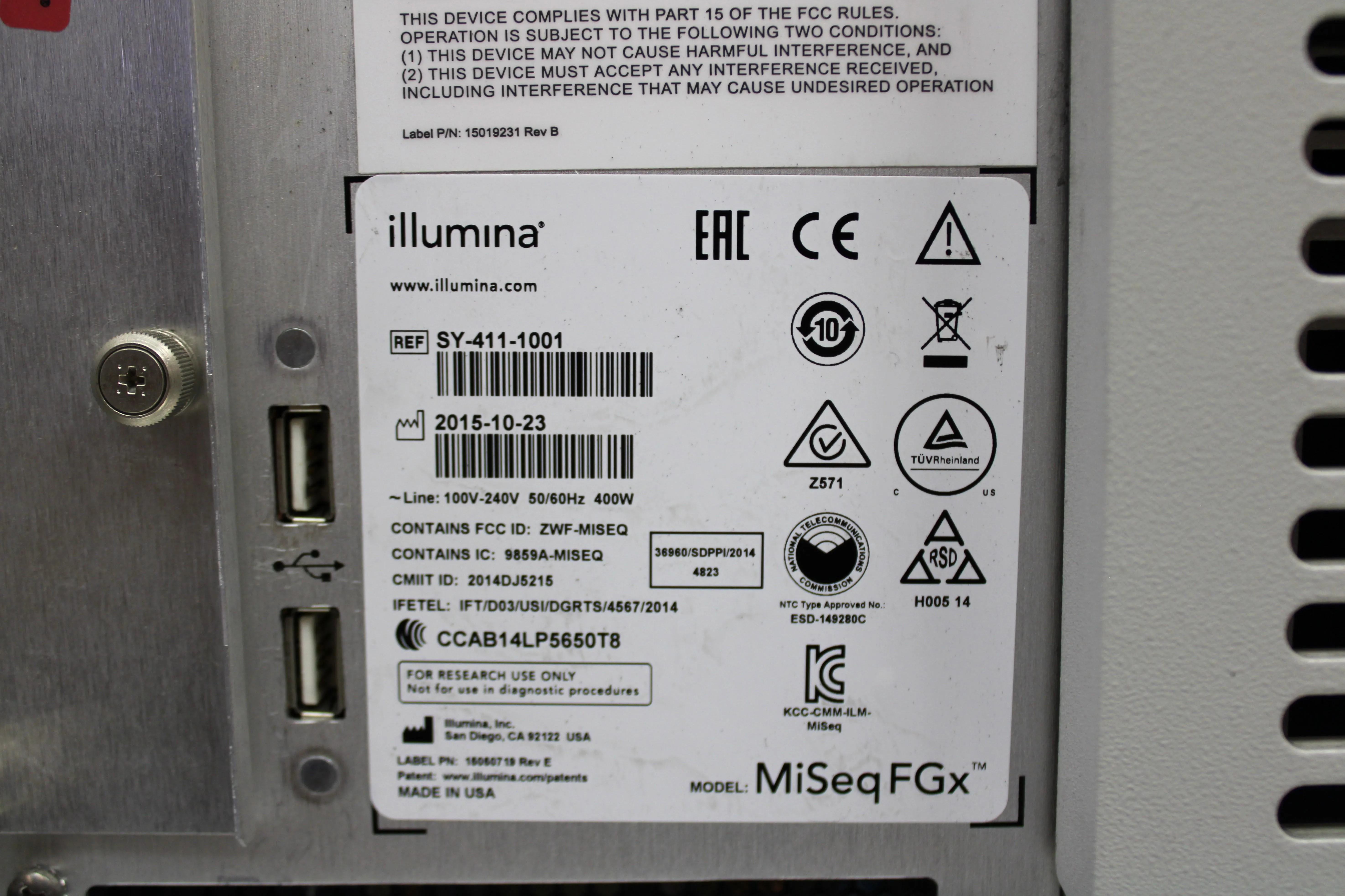 Illumina MiSeq FGx DNA Sequencer