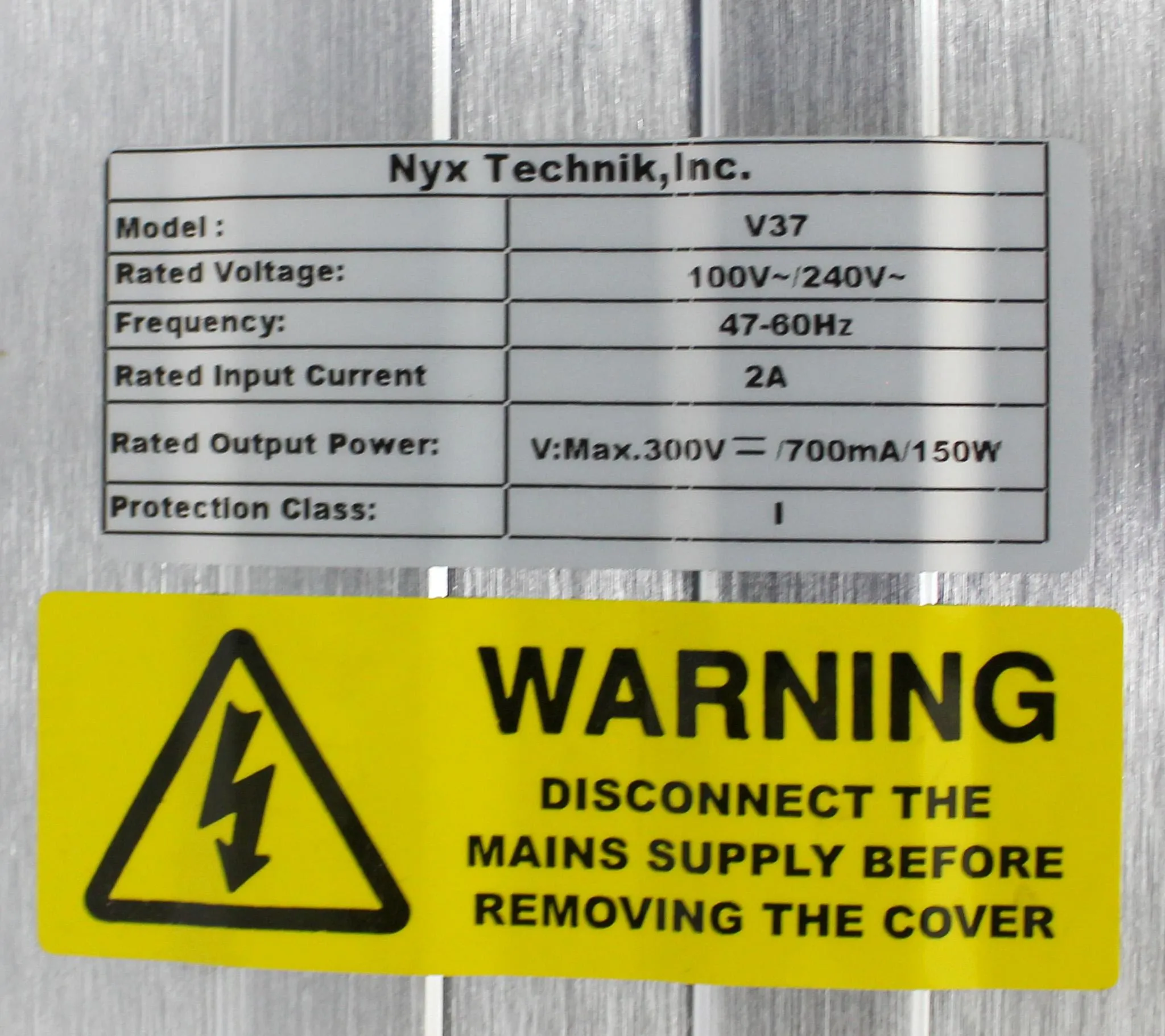 Nyx Technik Voltronyx Reactor Electrophoresis Power Supply Model: V37