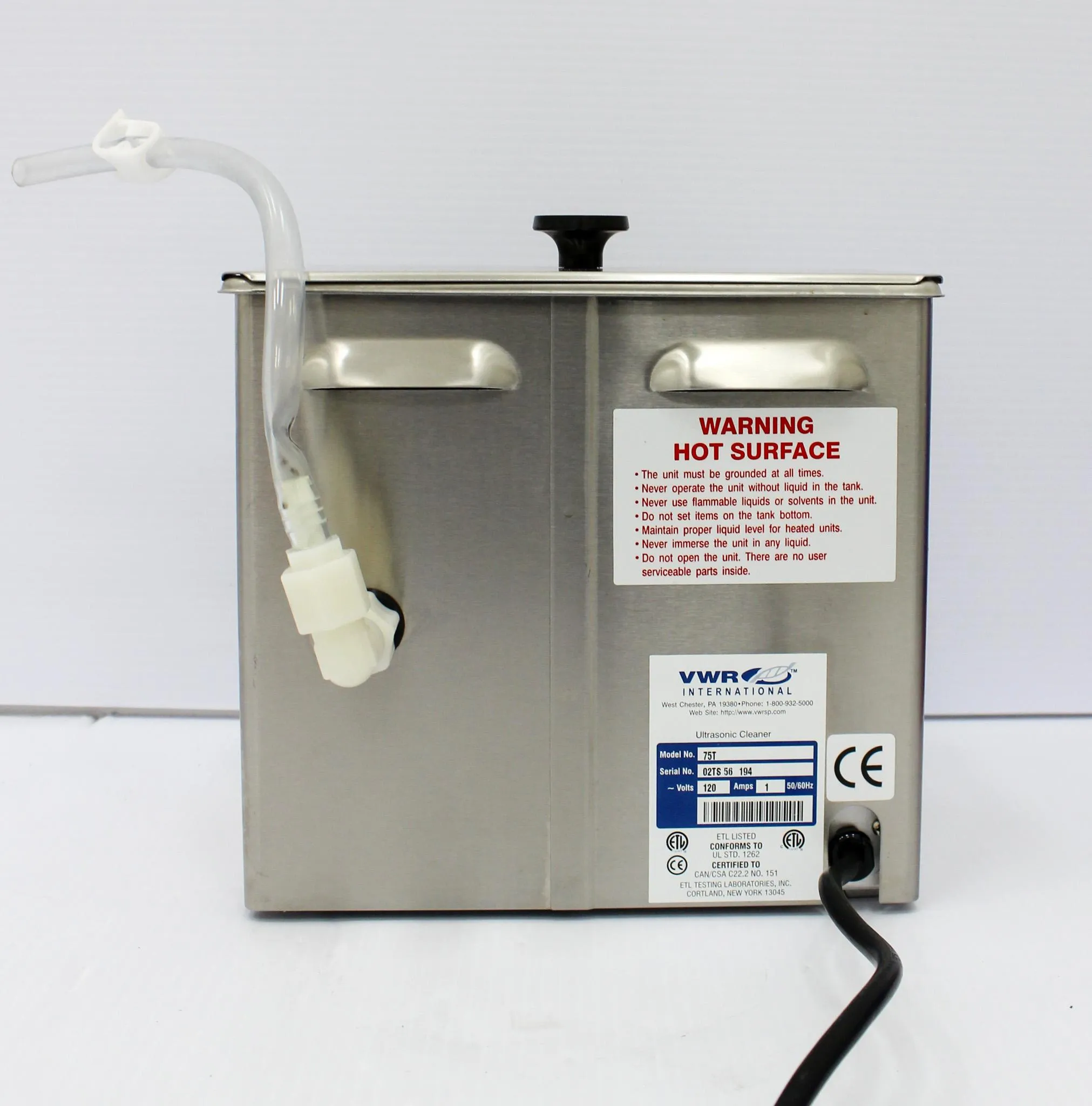 VWR 75T Water Bath Sonicating Bath 20-69C Temp Range Digital Timer 99 Min